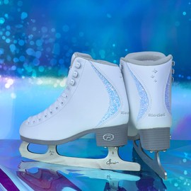 Riedell Skates - Sparkle - Recreational Soft Beginner Figure Ice Skates | Snow | Size 10