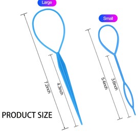 ZTRHYOO 6pcs Pony Hair Tail Tools, Hair Loop Styling Tool French Braiding Hair Tool, Hair Braid Accessories Ponytail Maker for Women Girls, Ponytail Hair Pull Through Tool (2pink+2blue+2purple)