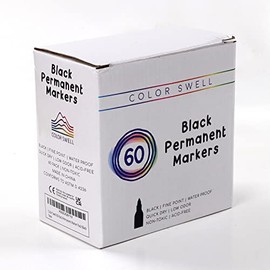 Color Swell Bulk Permanent Markers 480 Count (Black) for Teachers, Kids and Classrooms (Case of 8 units)