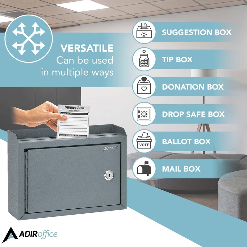 Adir Suggestion Box with Slot and Lock - Money Drop