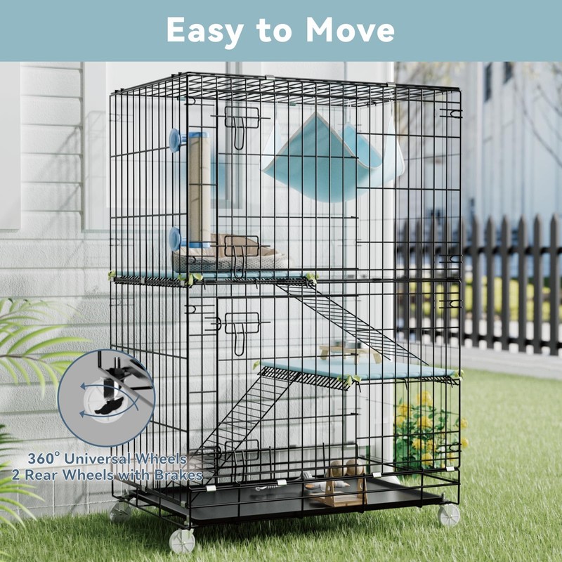 STILLCOVE 3-Tier Cat Cage Indoor: Medium Cat Enclosure Pet Playpen