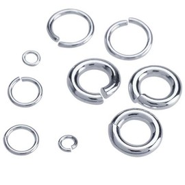 CRAFT WIRE - 20 anillos abiertos de plata argentium 935, calibre 20, 8,1 mm OD/6,5 mm ID fabricados en Estados Unidos