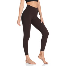 HeyNuts Workout Pro Athletic High Waisted Yoga Leggings for Women, Buttery Soft Workout Pants Compression 7/8 Leggings with Inner Pockets Espresso_25'' XL(14)