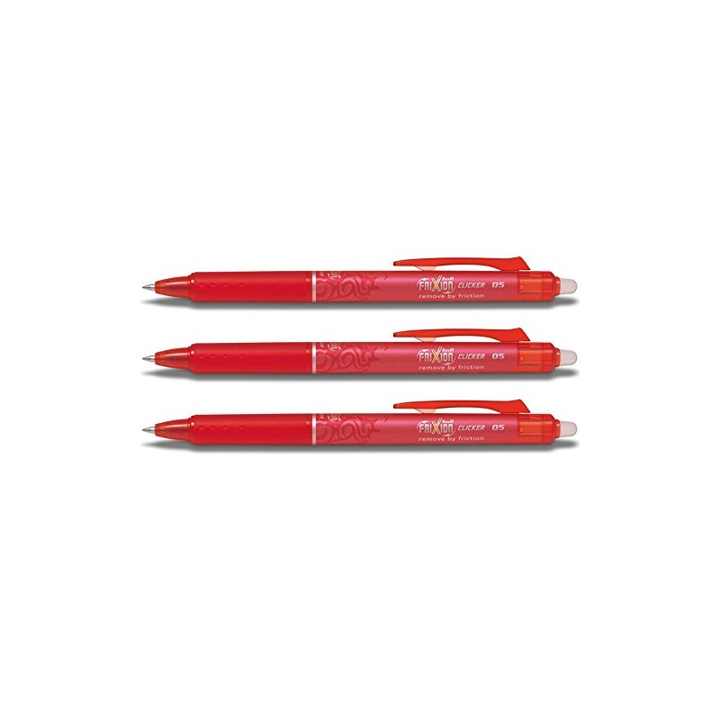 Pilot Frixion Clicker Pen 0.5 (Fine) Set of 3, Red