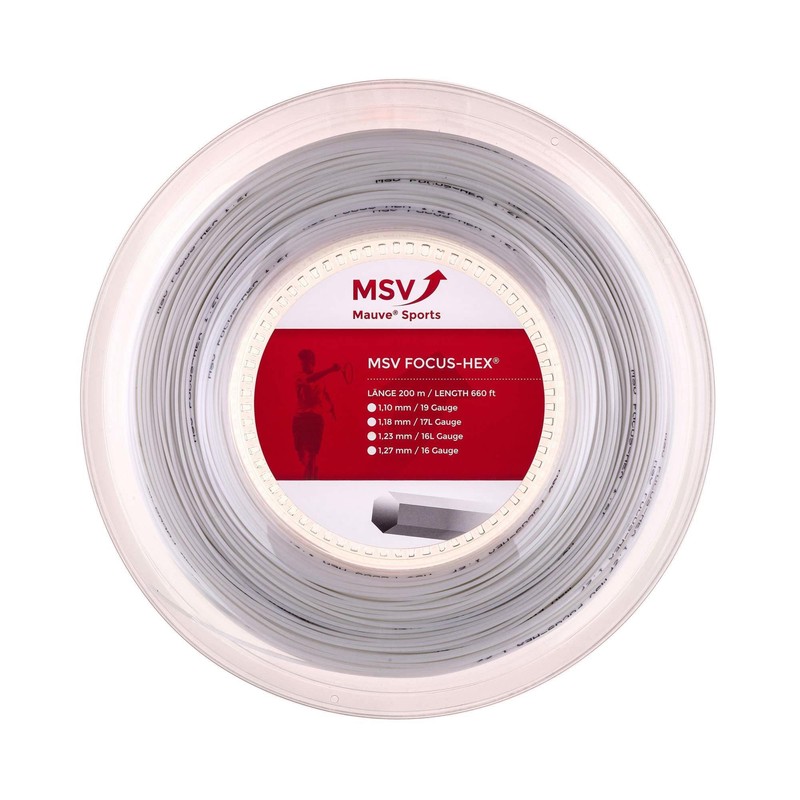 MSV Focus-Hex String Reel - White, 1.1 mm