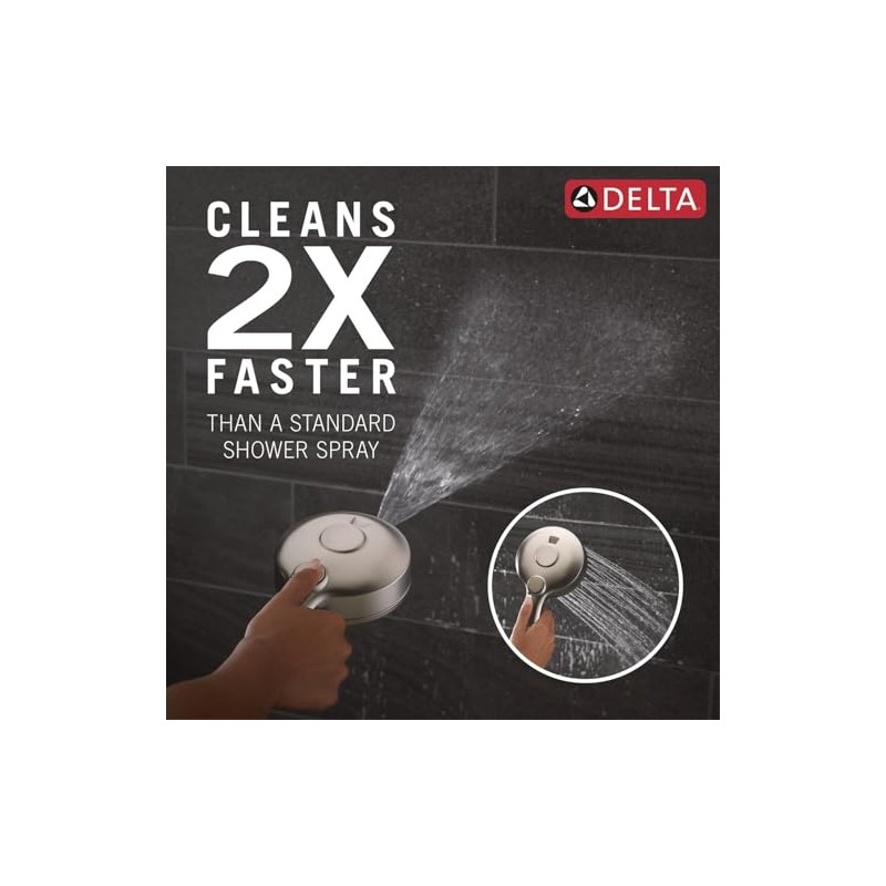 Delta 5-Setting HydroRain 2-in-1 Dual Shower Head with ProClean Spray,