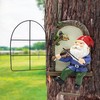 Colomix Gnome Tree Hugger, Funny Musical Gnome Garden Sculpture, Whimsical