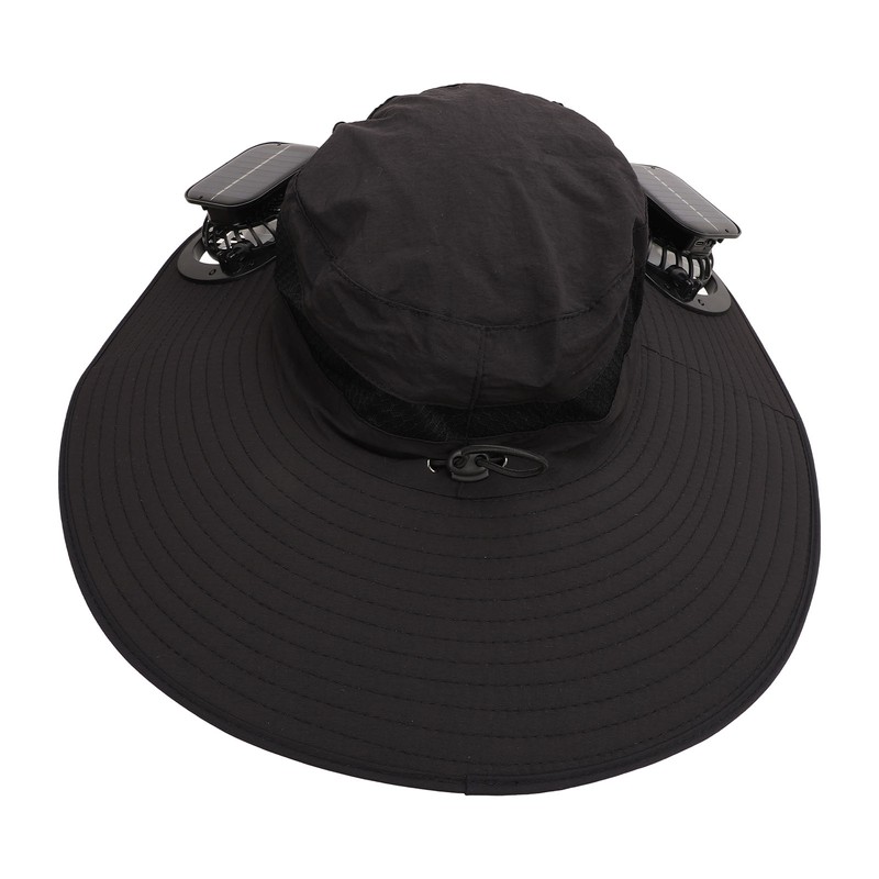 Solar Fan Hat Large Brim Quick Dry Breathable 3 Speeds