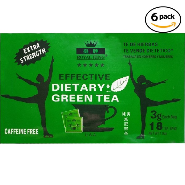 Royal King-extra Strength Effective Dietary Green Tea (Value Pack)-108 Tea Bags in 6 Box by Royal King