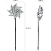 Serlvan 15 Pack Reflective Pinwheels with Stakes, 18.5" Plastic Bird