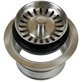 Mountain Plumbing MT202-BRN Brushed Nickel Universal Long Metal Flange with Matching Stopper/Strainer Unit