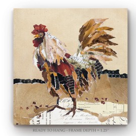 Renditions Gallery Country Rooster II Modern Artwork on Stretched Canvas Wall Art Décor