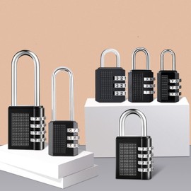 2 Pcs Combination Padlocks, 4 Digit Code Locker Padlocks, Weatherproof Coded Padlocks Outdoor for Backyard Fence Gate, Shed Door (20x25mm,Black)