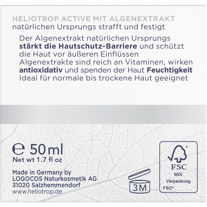 Heliotrop Moisturising Day Cream for Normal to Dry Skin, Facial