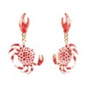 YUNXI Blue Enamel Crab Dangle Earrings for Women Nautical Coastal