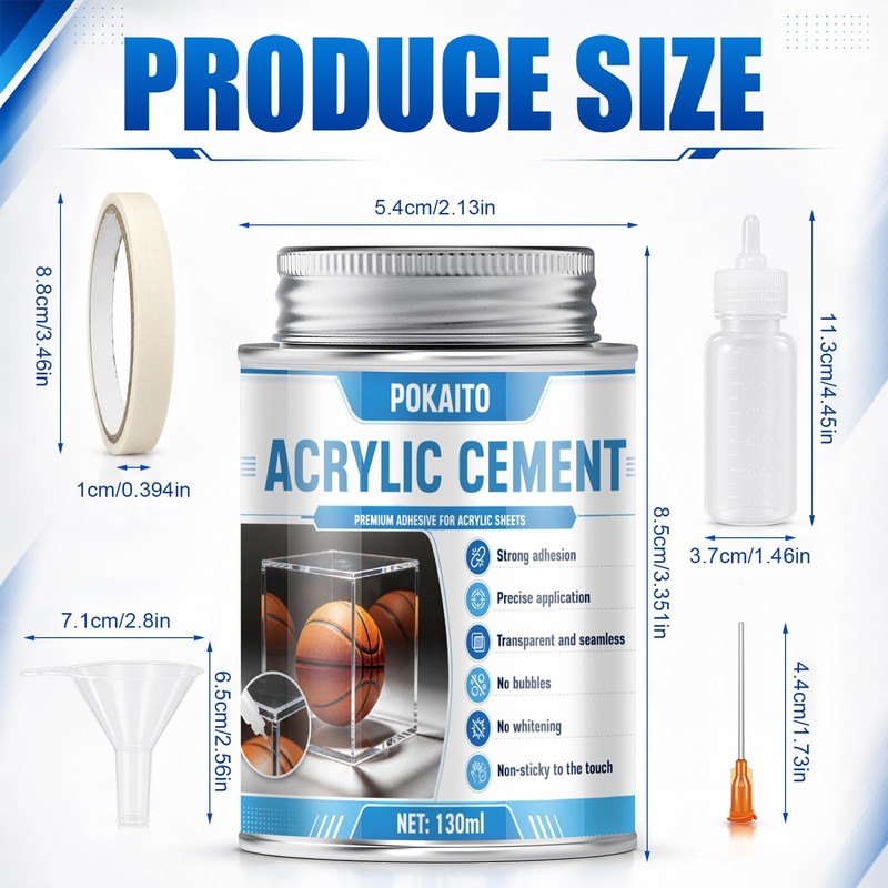 POKAITO Acrylic Cement with Applicator Bottle, Seamless Bond Acrylic Sheet