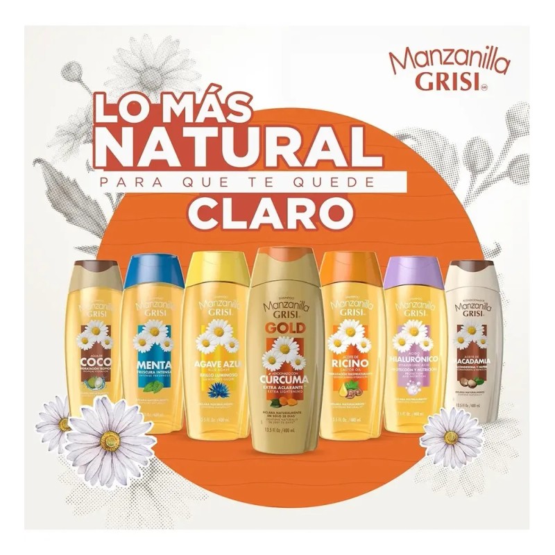 Shampoo Grisi Manzanilla Brillo Luminoso 400ml