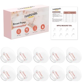 10pcs Flange Insert 13/15/17/19/21mm*2 pcs Compatible with Compatible with Momcozy M9/M6/M5/S12 Pro/V1 Pro/V2 Pro,for Spectra/Medela/MomMed/eufy/Lansinoh/Elvie Breast Pump,Replace for Momcozy Parts