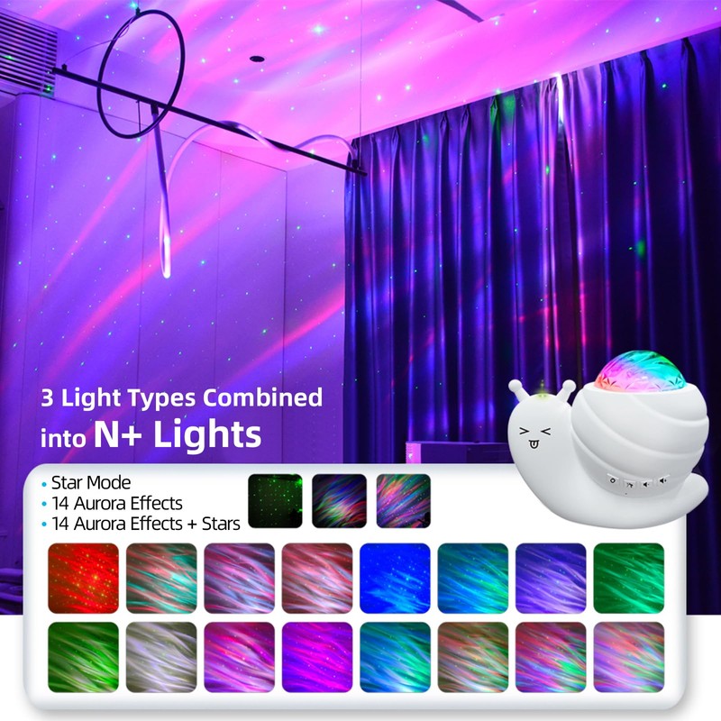 Mycket Starry Sky Projector Night Light, 4 in 1 Aurora
