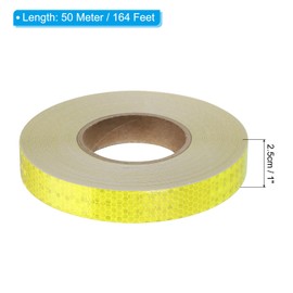PATIKIL Reflective Tape, 1 Inch x 164 ft Waterproof Self Adhesive High Visibility Caution Warning Safety Tape Outdoor Reflector for Trucks Trailers Cars, Fluorescent Yellow