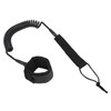 Surfboard Leash High Elasticity TPU Black Adjustable Coiled Surfing Leg