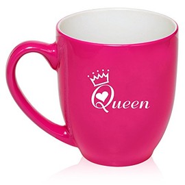 Taza grande de cerámica para café o té, 473 ml, color rosa