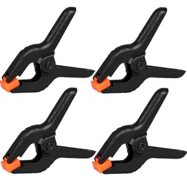 4 Pack Spring Clamps, 6inch Plastic Clips, Backdrop Clips, Big Clamps Heavy Duty, Spring Clips for Crafts, Backdrop Stand, Woodworking, Photography Studios (Black)