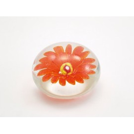 Tripact Inc M Design Art Handcraft Orange Flower Seriers Handmade Art Glass Paperweight