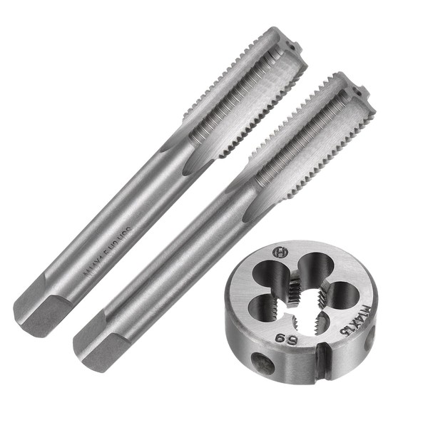 TOP-VIGOR 3pcs Metric Hand Tap and Die Set, M14 x