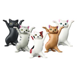 Rumyve5 Cat Pen Holder Dancing Cat,Pet Cat Airpod Earplug Holder,Cat Doll Holding Coffin Pen Holder Cat Creative Fun Gift Handcrafted Model Cat Coffin Dance