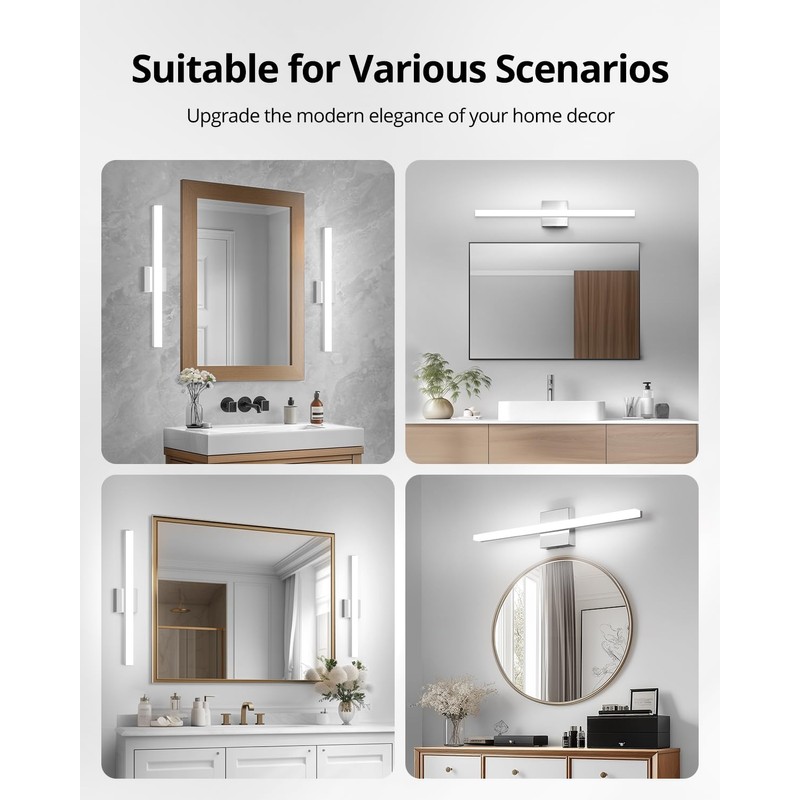 Combuh LED Bathroom Vanity Light Bar Dimmable IP44 Over Mirror