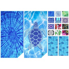 2 Pack Microfiber Oversized Lightweight Beach Towel 180x80 XL Extra Large Thin Sand Free Towels Travel Swim Pool Yoga Gym Camping for Adults Women Men Beach Essentials Accessories Vacation Gift