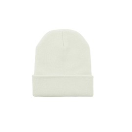 Century Star Men's Winter Beanie Hat - Stretchy Rib Knit Fabric, Warm, Soft and Breathable, White
