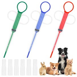 YiliYa 3 Pieces Tablet Feeder, Tablets Cat Entry Aid Tablet Cat Syringe Dog Tablets Applicator Pill Assist Dog Tablet Syringe for Cats Dogs Puppies Small Animals (3 Colours)