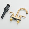 SHOWER-HOME Brushed Gold Bathroom Sink Faucet Waterfall 2-Handle Centerset Vanity