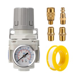 LNCHKA Industrial Air Pressure Regulator 3/8" NPT, 0-150 PSI Adjustable,Construction for Compressed Air Systems, Tools & Pneumatic Applications