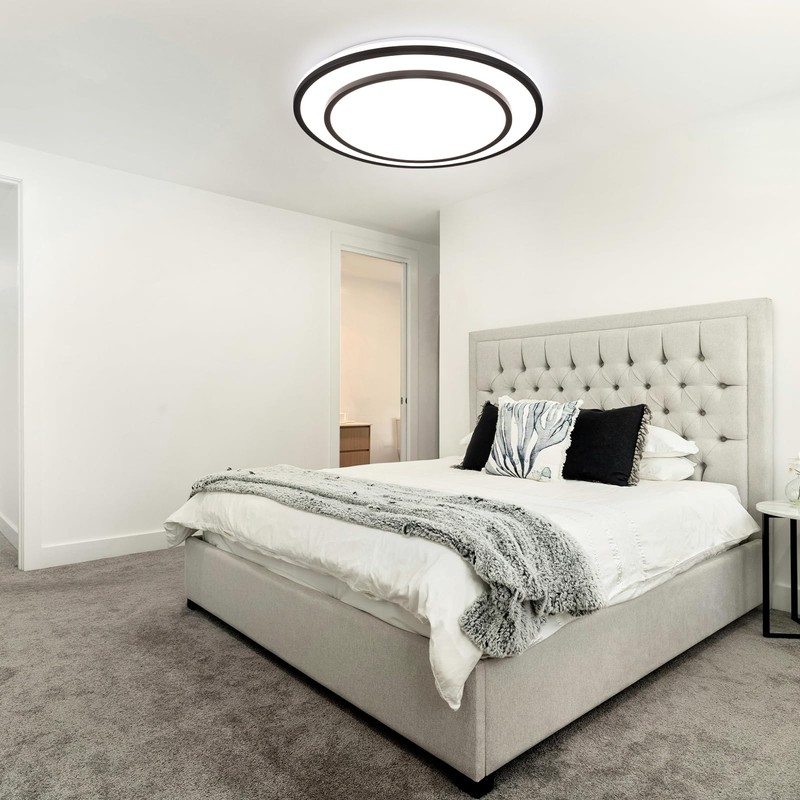 Wheatronic 2 Pack Black LED Flush Mount Ceiling Light Fixture