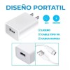 EGTMA Kit 3 Piezas Cargadores Micro Usb V8 Para Teléfonos