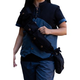 Burgschneider - Dungeons & Dragons Villain Bandolier Black (Standard, Unisex, Cotton) Medieval Fantasy - Medieval Inspired Fantasy Costume