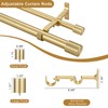 Brass Double Curtain Rods with Cap Finials, Double Curtain Rods