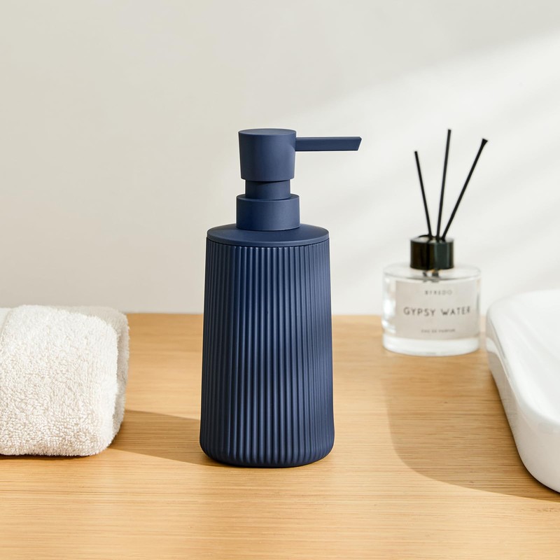 DAHACIS Blue Soap Dispenser, Modern Stylish Small Hand Dish Soap