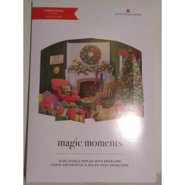American Greetings Magic Moments Displayable Pop-Up Christmas Card Fireplace