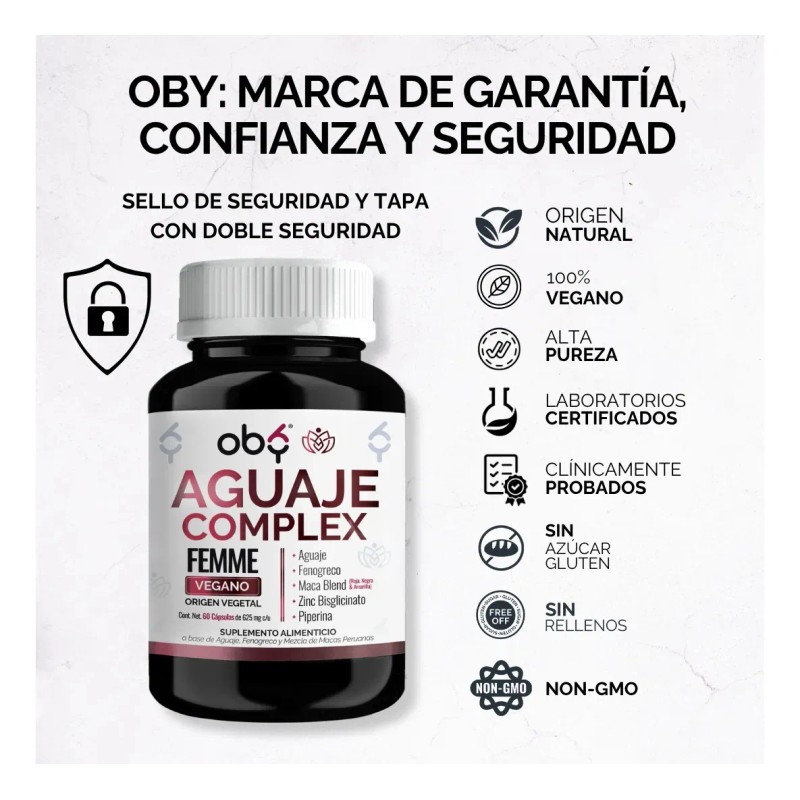 Aguaje Fenogreco Maca Peruana Zinc 250 Porción Alta Absorción Potenciada