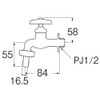 SANEI JY30JK-13 Coupling Horizontal Faucet for Connecting Sprinkler Hose Cold