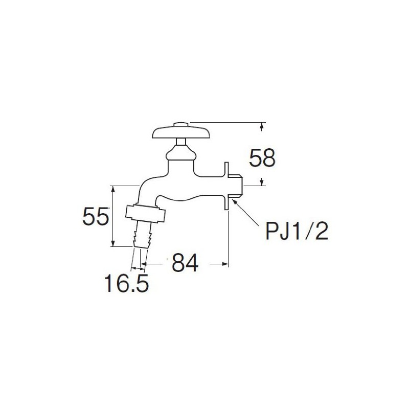 SANEI JY30JK-13 Coupling Horizontal Faucet for Connecting Sprinkler Hose Cold