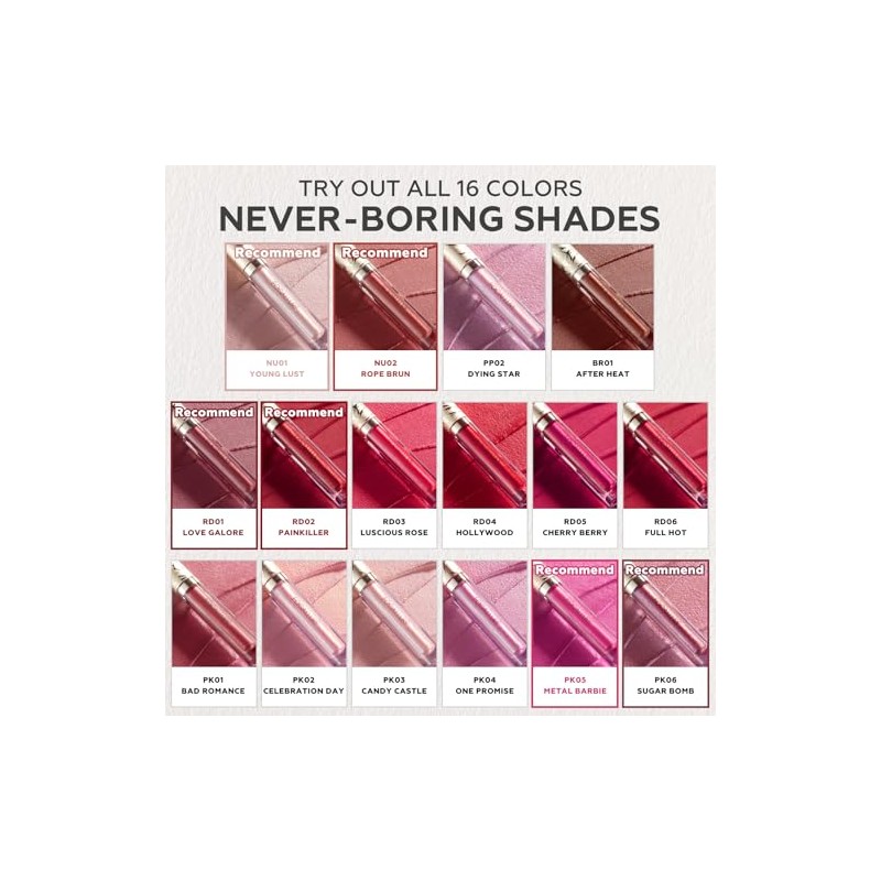 FOCALLURE Metallic Liquid Lipstick,Non Stick Cup Lip Gloss,High Impact Lip