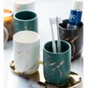RabyLeo Ceramic Toothbrush Holder, Nordic Toothbrush Cup, Simple Stone Mug.