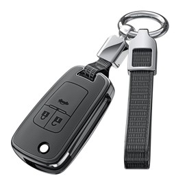 ontto 3 buttons Car Key fob Cover fit for Chevy Cruze Aveo Trax Sail Malibu Captiva for Opel Vauxhall Astra J Corsa Insignia Mokka Smart Key holder case PC Shell keyring keychain accessories Black B