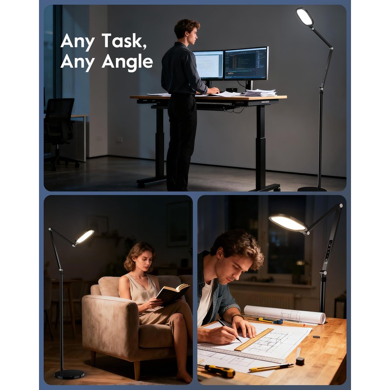 LED Floor Lamp for Office, 30 Lighting Modes Dimmable Standing