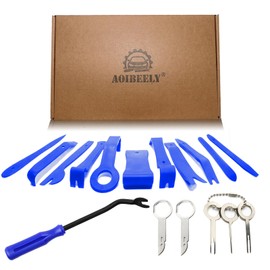 Aoibeely Disassembly Tool Car Lever Tool Trim Wedges: 17 Pieces Plastic Tool Car Disassembly Tool Kit Plastic Wedges Car for Removal Car Door Door Panel and Plates Blue